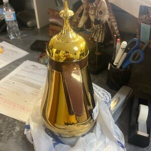 Gold and Brown Coffee Carafe